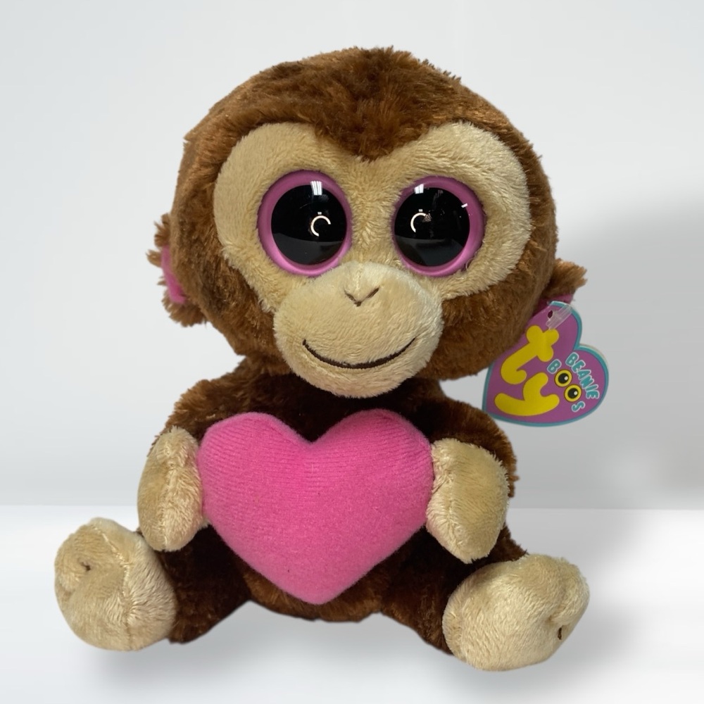 2010 Ty Beanie Boos - CASANOVA Valentine Monkey 6" Plush Stuffed Animal Toy